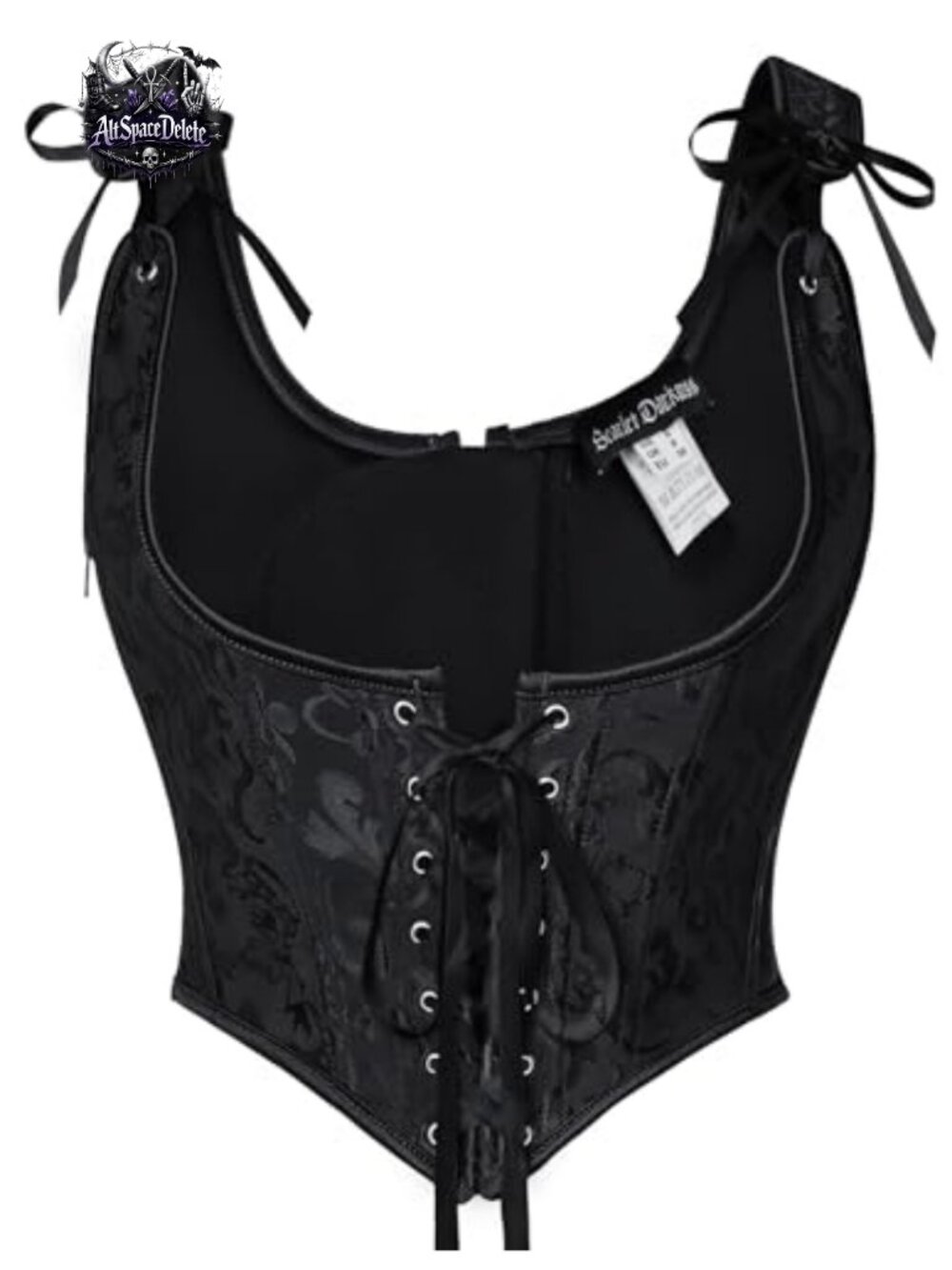 Renaissance Corset Top Underbust Jacquard Lace Up Bustier Cosplay